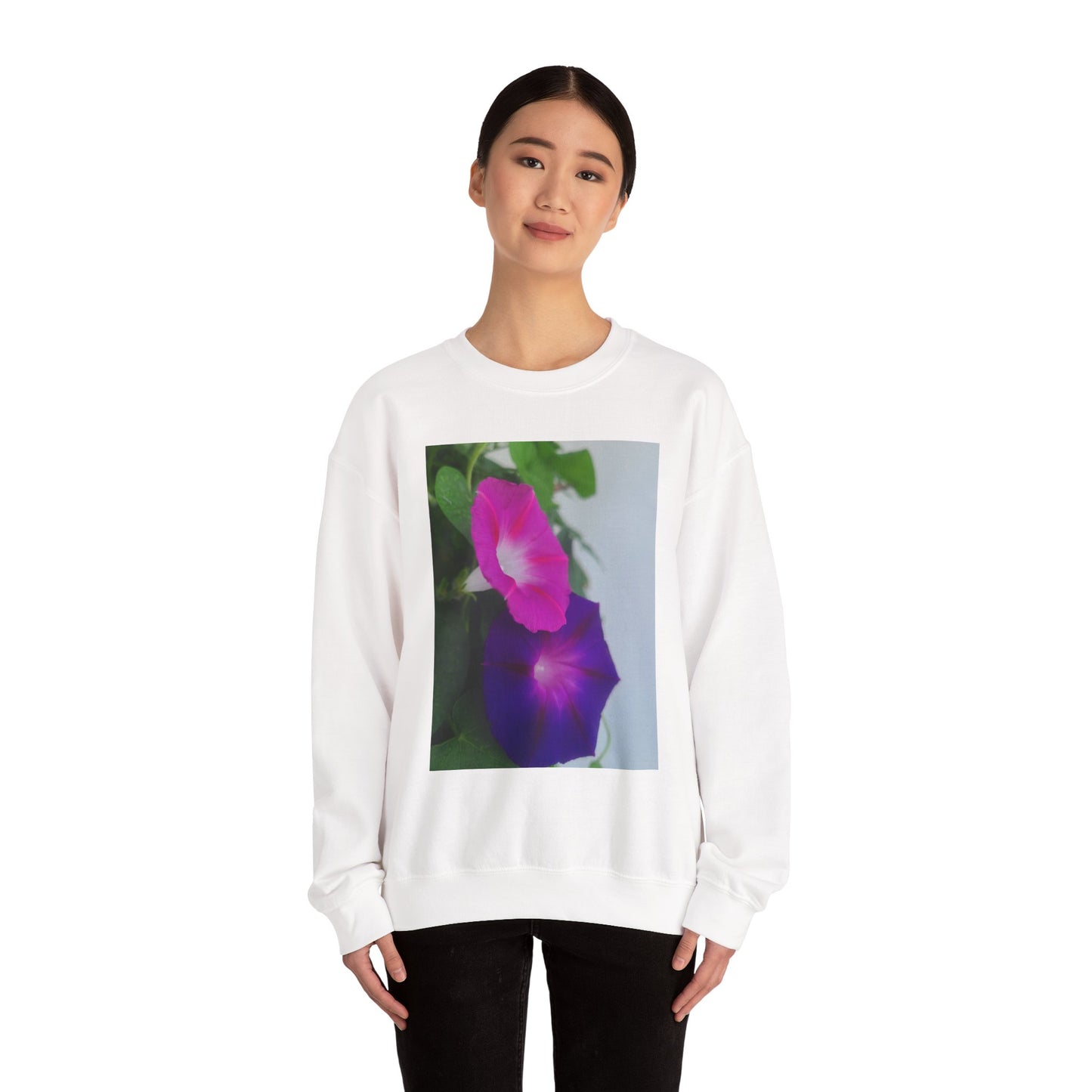 Morning Glory Floral Sweatshirt — Pink & Purple Flower Crewneck