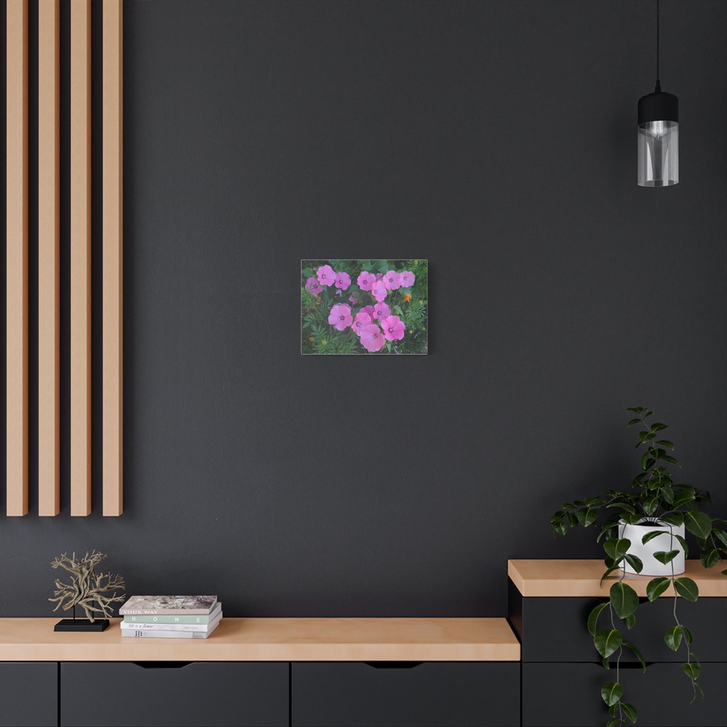 Pink Wildflower Canvas Print — Matte Stretched Floral Wall Art