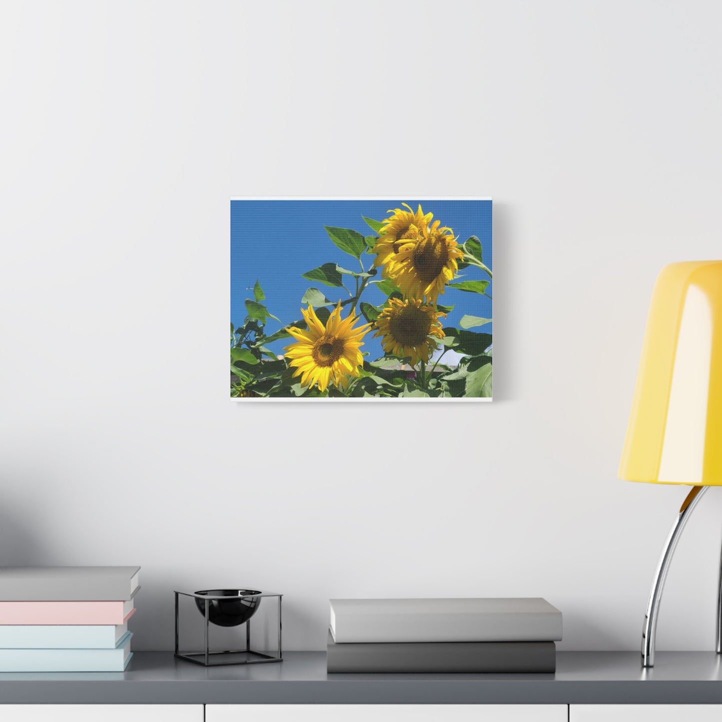 Sunflower Trio Matte Canvas Wall Art - Stretched 1.25"