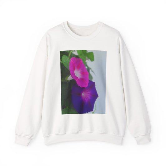 Morning Glory Floral Sweatshirt — Pink & Purple Flower Crewneck