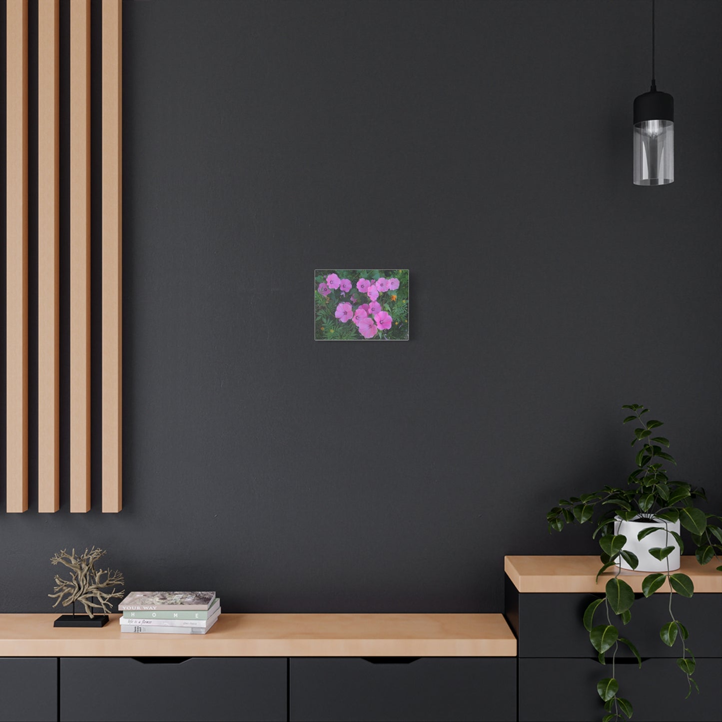 Pink Wildflower Canvas Print — Matte Stretched Floral Wall Art