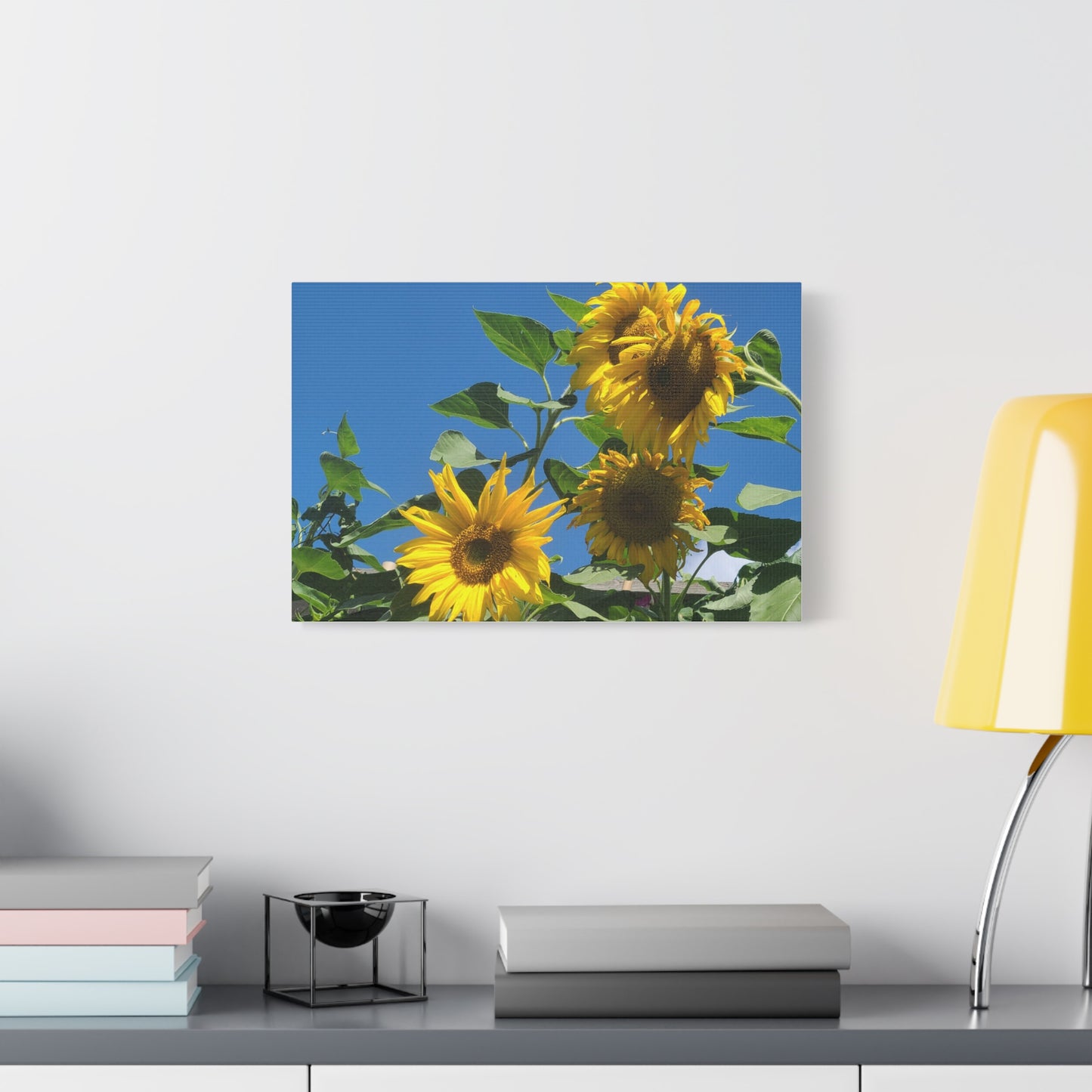 Sunflower Trio Matte Canvas Wall Art - Stretched 1.25"